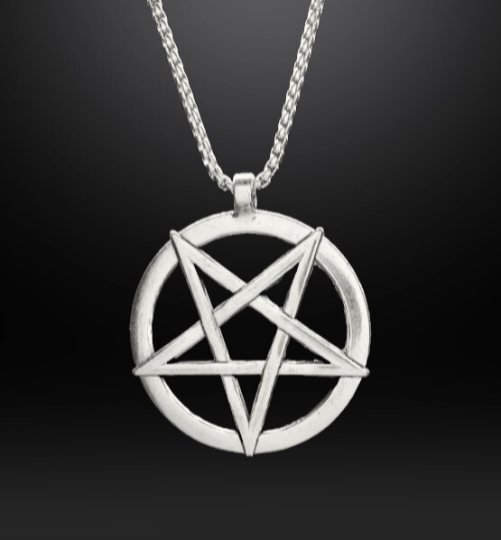 Large Inverted Pentagram Magic Pendant Necklace Satanic Baphomet Occult Large Inverted Pentagram Magic Pendant Necklace Satanic Baphomet Occult