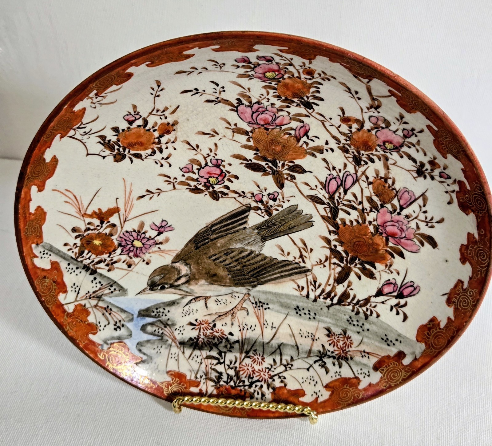 Japanese Kutani Antique Porcelain Plate Bowl Birds Sparrow Mid 19th Century 8 Japanese Kutani Antique Porcelain Plate Bowl Birds Sparrow Mid 19th Century 8