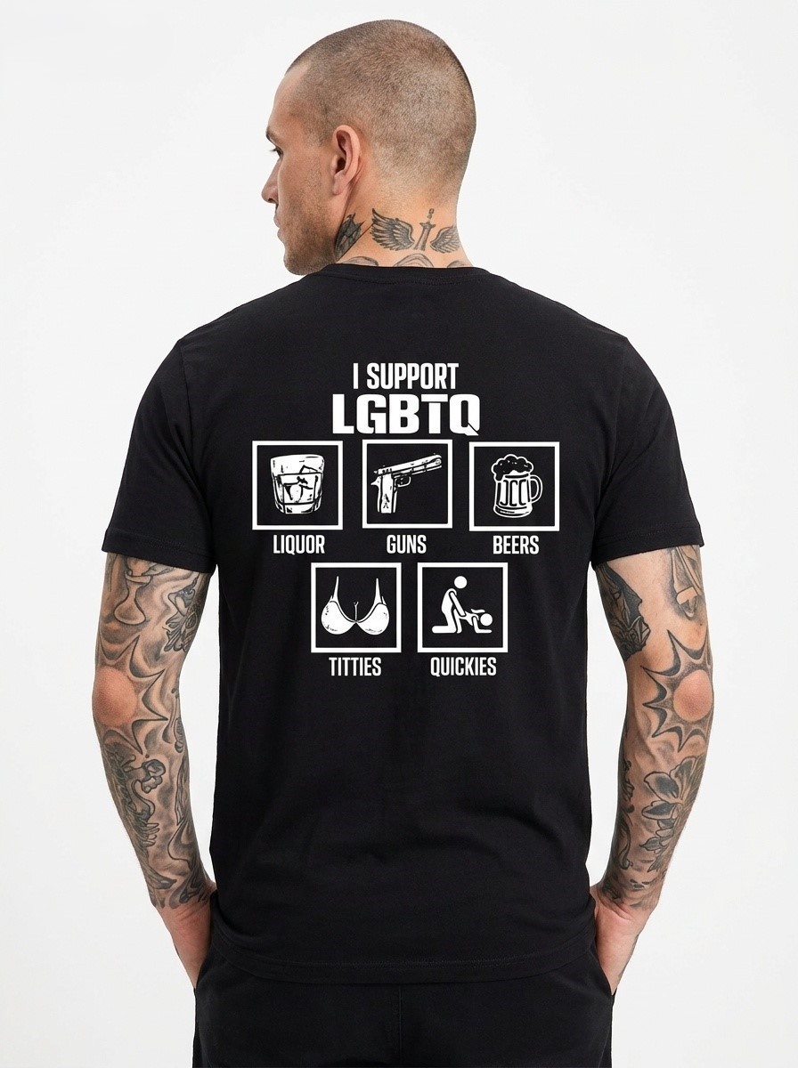 (On BACK) I Support LGBTQ Shirt, Pride Month T-Shirt