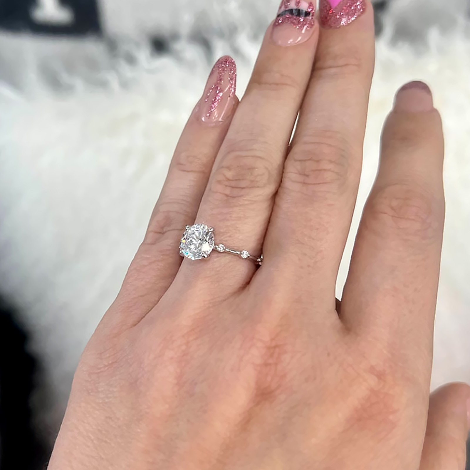 Wedding Diamond Ring Round Cut Lab Grown 1.10 Carat IGI E F VVS2 PT950 Platinum