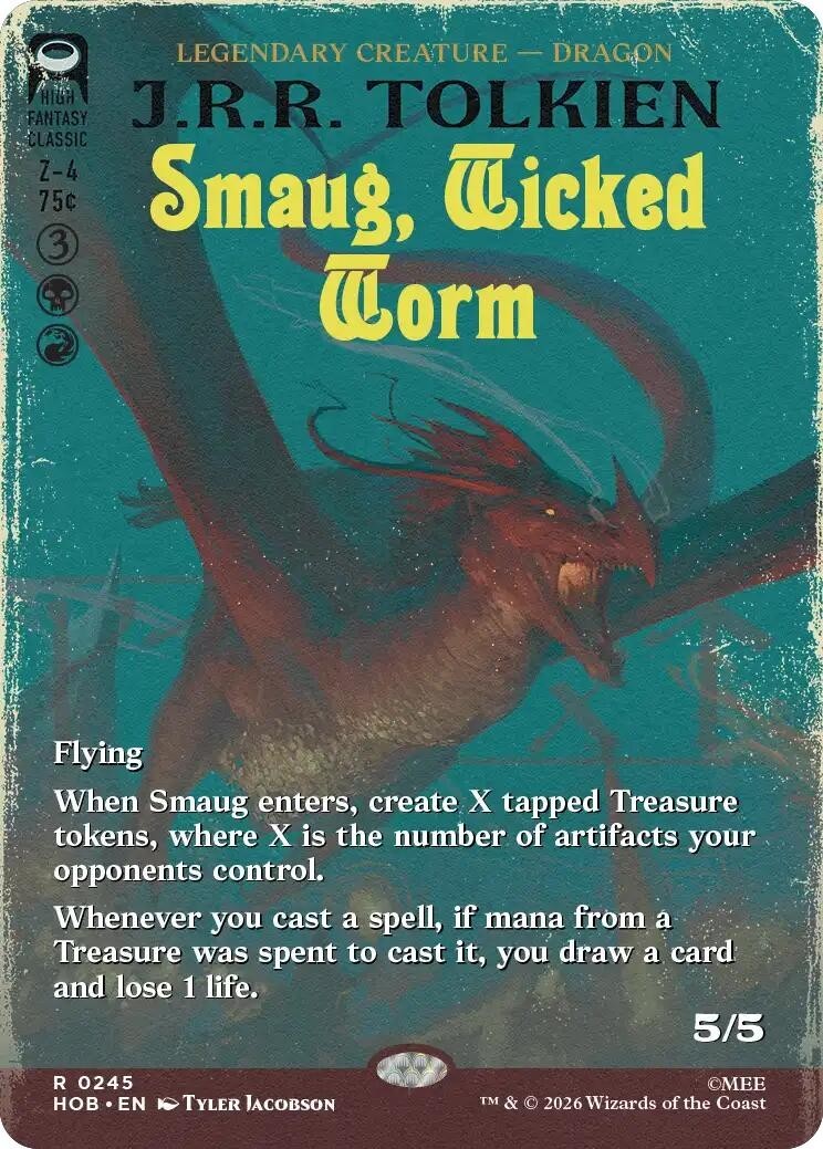 MTG HOB R Smaug, Wicked Worm (Borderless) #245 NM MTG HOB R Smaug, Wicked Worm (Borderless) #245 NM