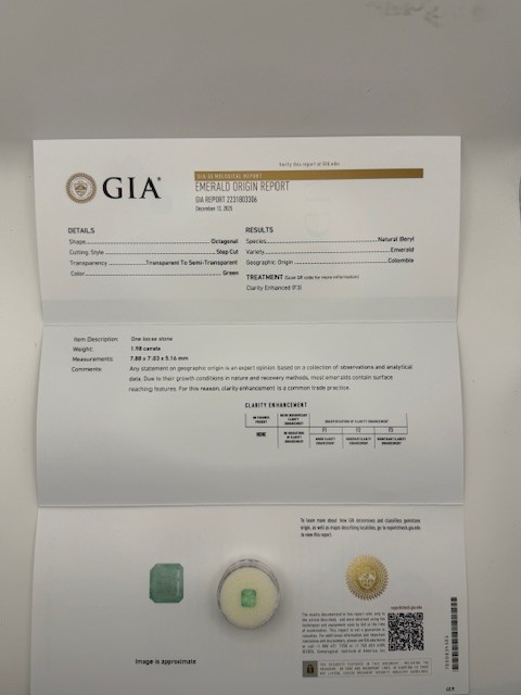 GIA Certified Colombian Emerald 1.98ct Transparent Estate Below Wholesale