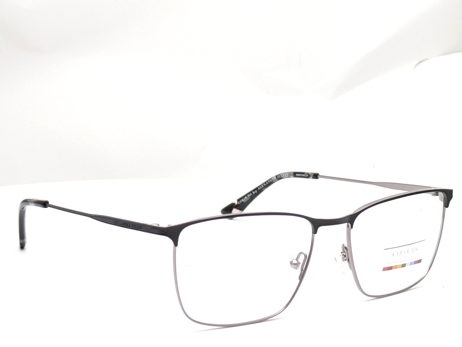 Colours by Alexander Julian Winthrop Black Men\'s Eyeglasses Frames 55-17-140