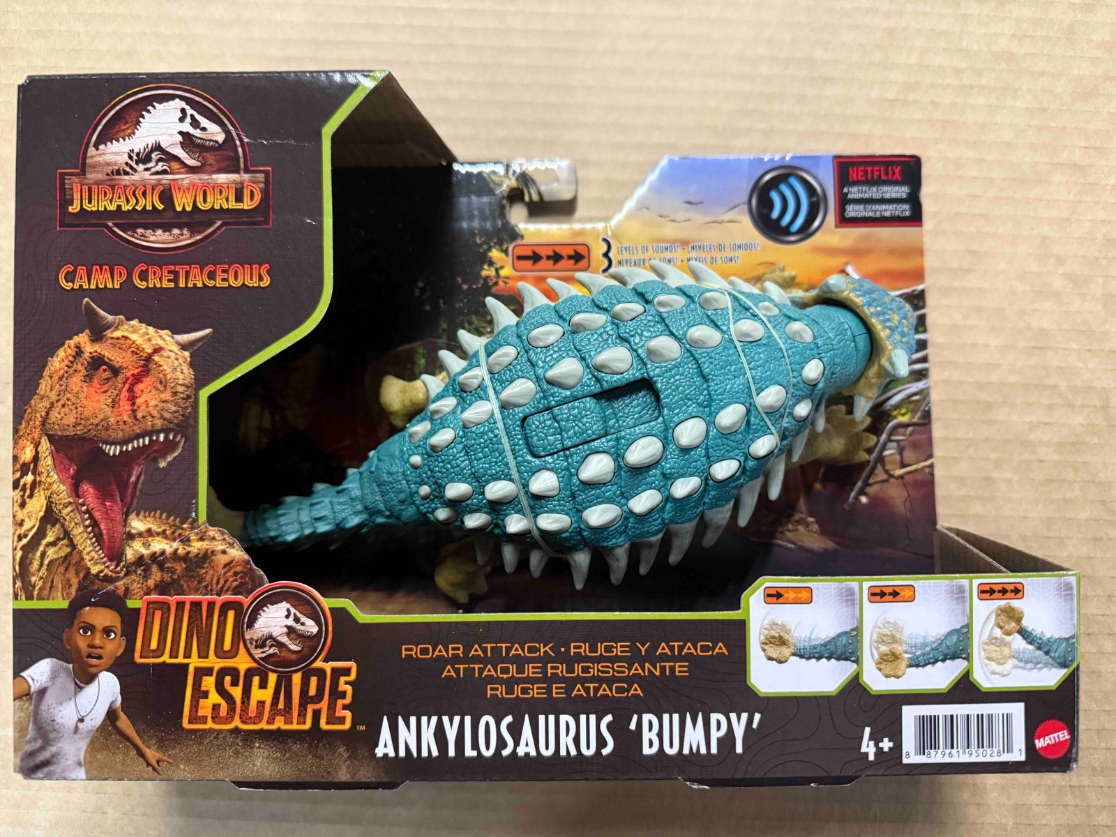 JURASSIC WORLD Camp Cretaceous Roar Attack Ankylosaurus Bumpy Action Figure NEW JURASSIC WORLD Camp Cretaceous Roar Attack Ankylosaurus Bumpy Action Figure NEW