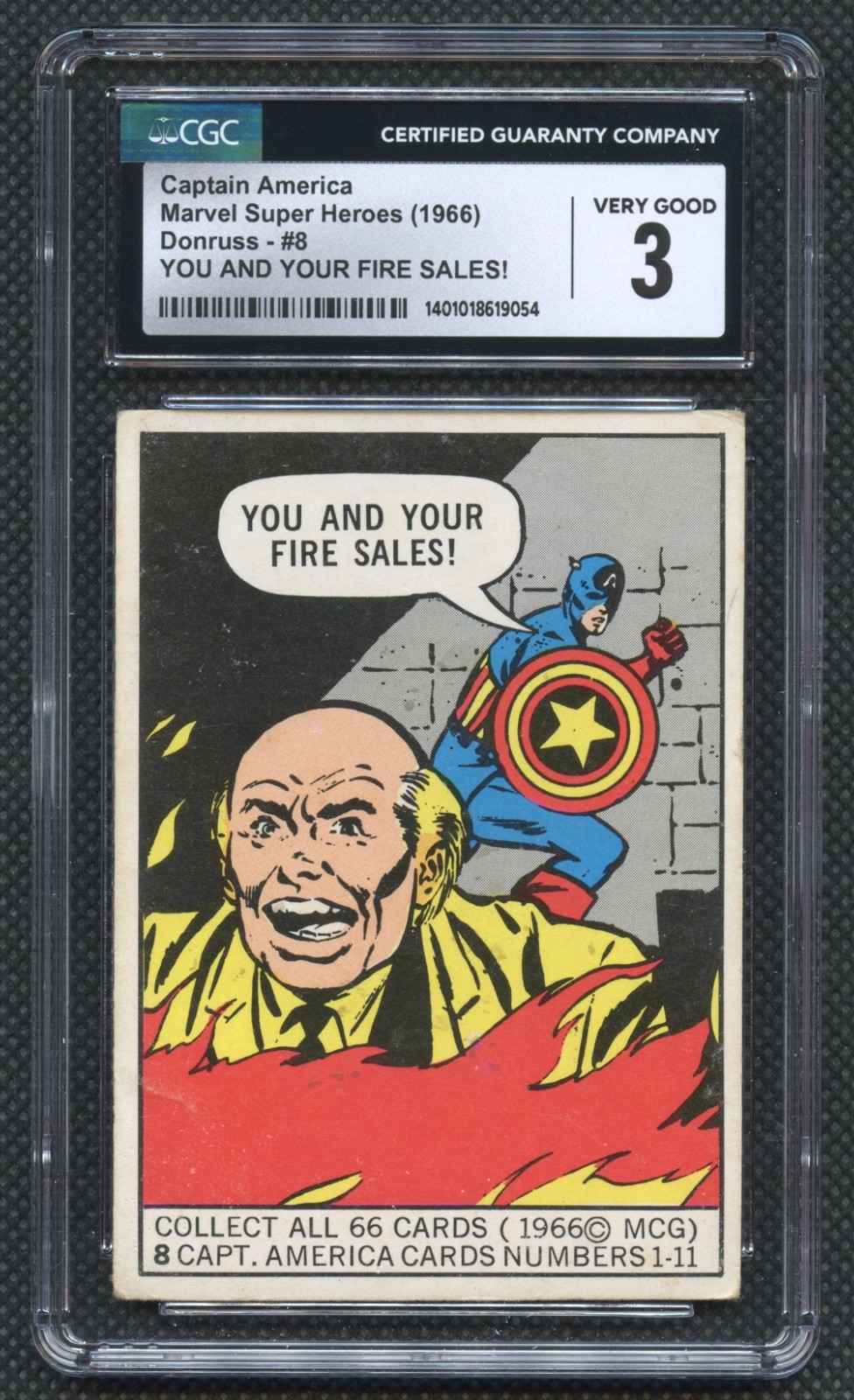 1966 Donruss Marvel Captain America Rookie #8 CGC 3 1966 Donruss Marvel Captain America Rookie #8 CGC 3