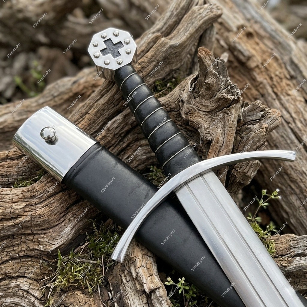 Handmade Crusader's Oath Sword 5160 Spring Steel Medieval Arming Sword Handmade Crusader's Oath Sword 5160 Spring Steel Medieval Arming Sword