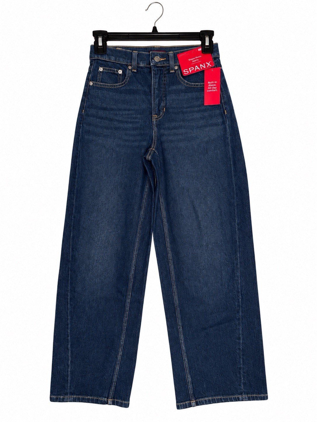SPANX Authentic Barrel Leg Jeans Women’s XS Adriatic Blue High Rise NWT $158