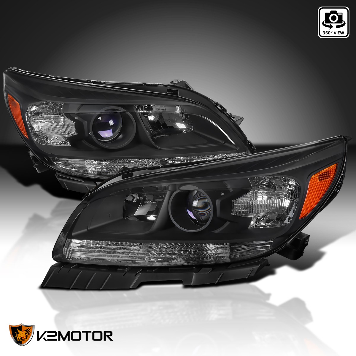 Fits 2013-2015 Chevy Malibu 2016 Chevy Malibu Limited Black Projector Headlights Fits 2013-2015 Chevy Malibu 2016 Chevy Malibu Limited Black Projector Headlights