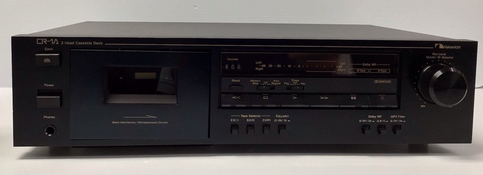 Nakamichi CR-1A 2 Head Cassette Deck Vintage Stereo Fully Tested Working