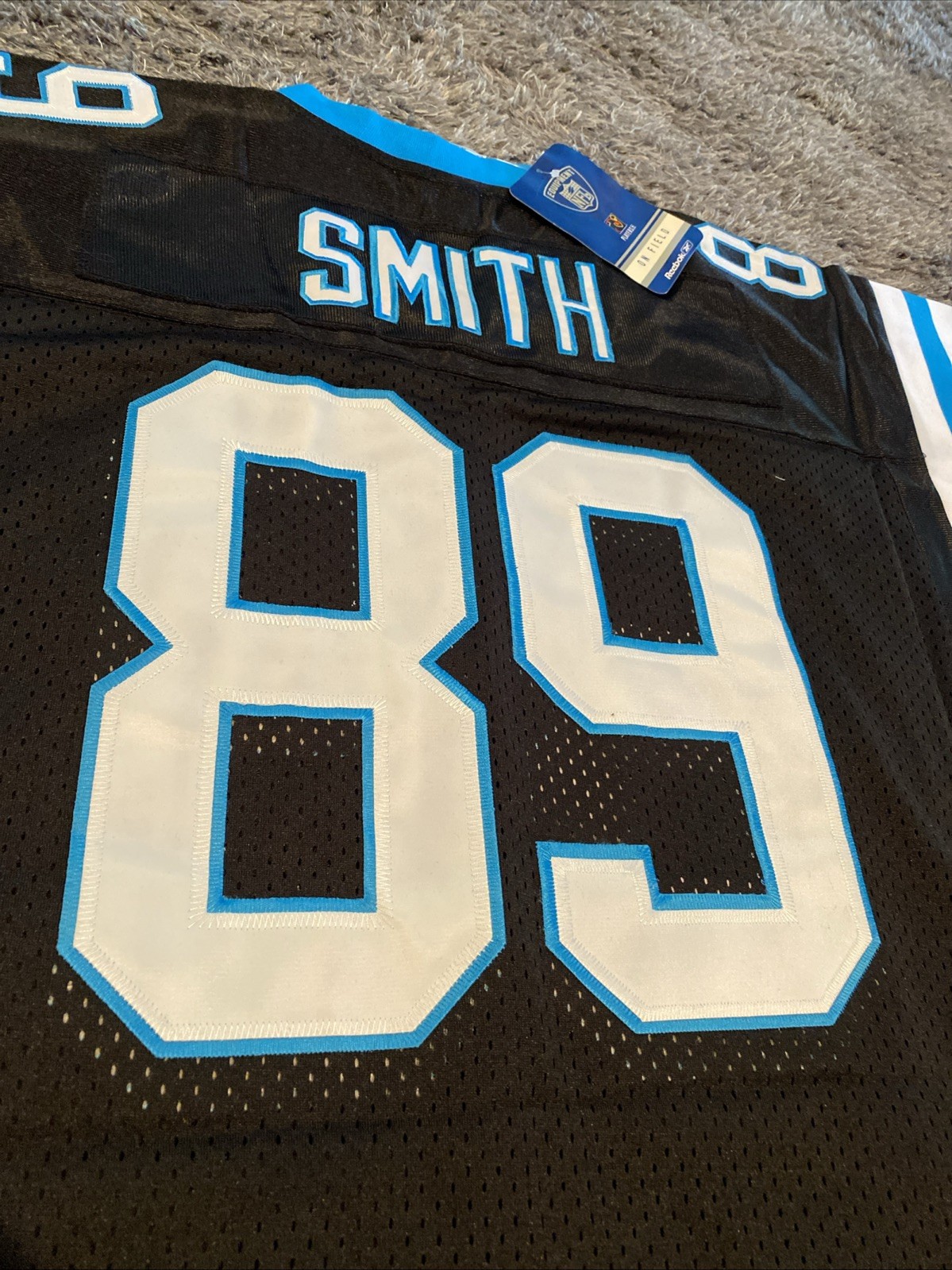 Carolina Panthers Vtg 2004 Steve Smith Reebok NFL stadium Sewn Jersey NWT SZ54 Carolina Panthers Vtg 2004 Steve Smith Reebok NFL stadium Sewn Jersey NWT SZ54