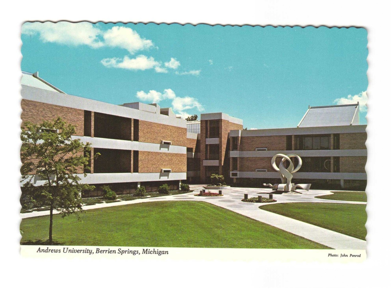 Andrews University BERRIEN Falls MI vintage postcard unposted science building