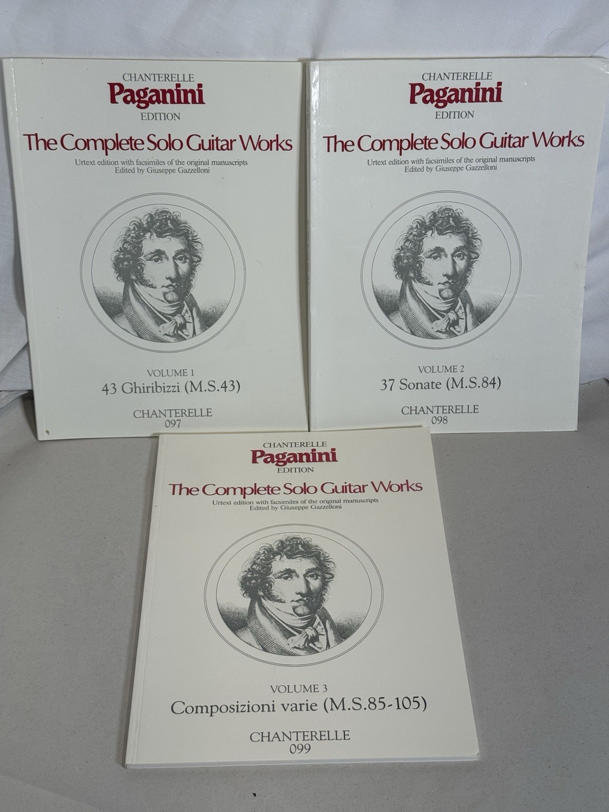 Paganini Complete Solo Guitar Works Vol 1-3 Chanterelle Gazzelloni Urtext Paganini Complete Solo Guitar Works Vol 1-3 Chanterelle Gazzelloni Urtext