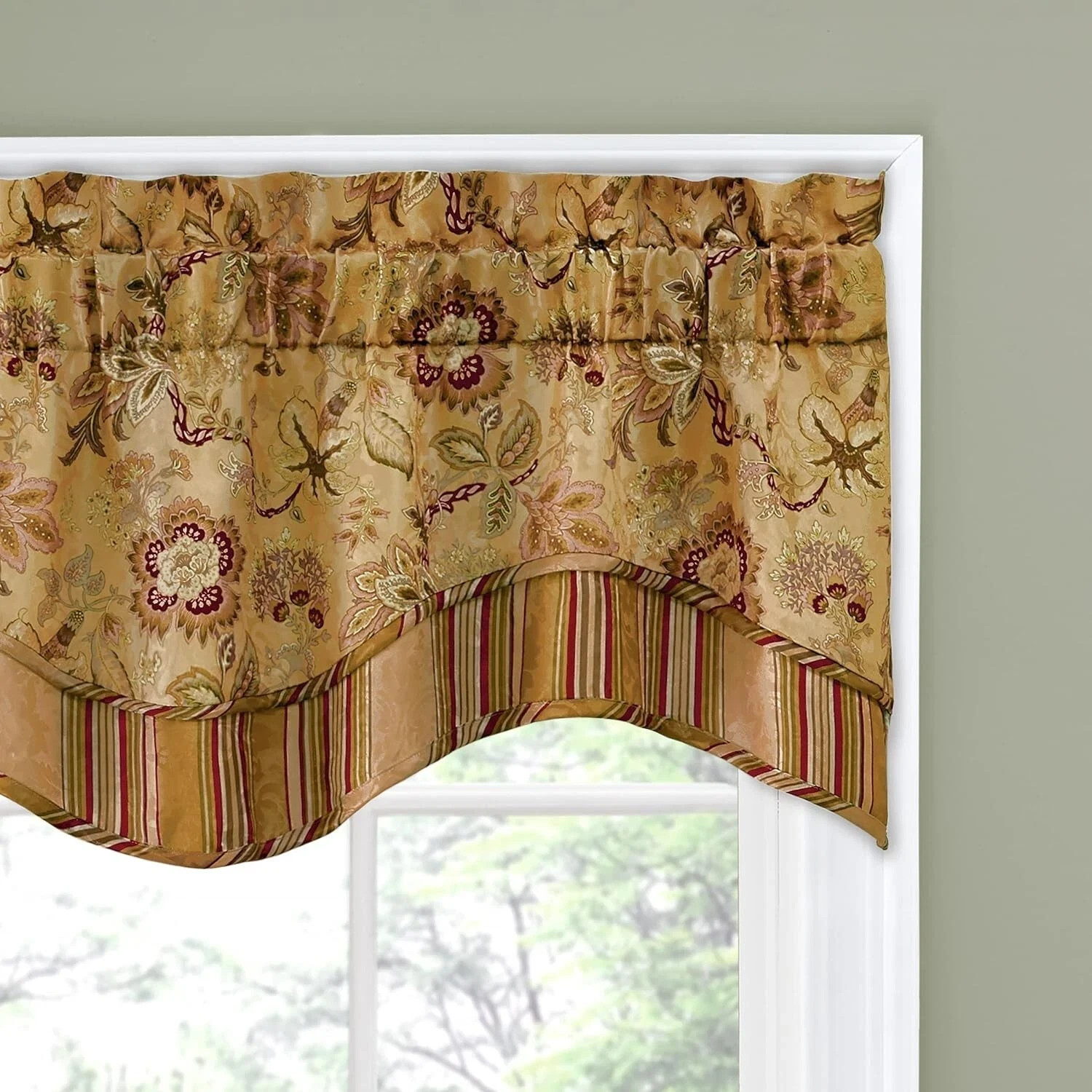 Waverly Navarra Antique Valances Scalloped 52 inch by 16 inch Waverly Navarra Antique Valances Scalloped 52 inch by 16 inch