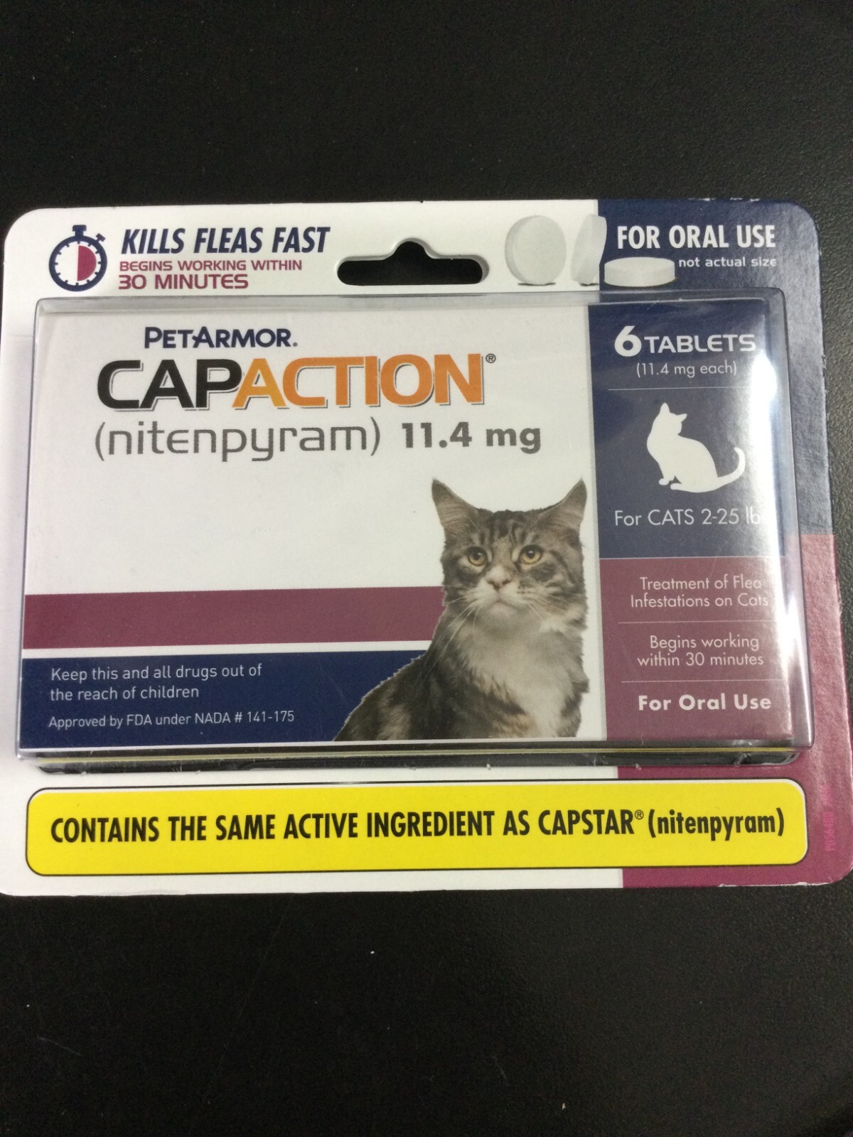 PetArmor CAPACTION 6 Nitenpyram 11.4 mg Tablets Oral Treatment Cats 2027+ 3127 PetArmor CAPACTION 6 Nitenpyram 11.4 mg Tablets Oral Treatment Cats 2027+ 3127