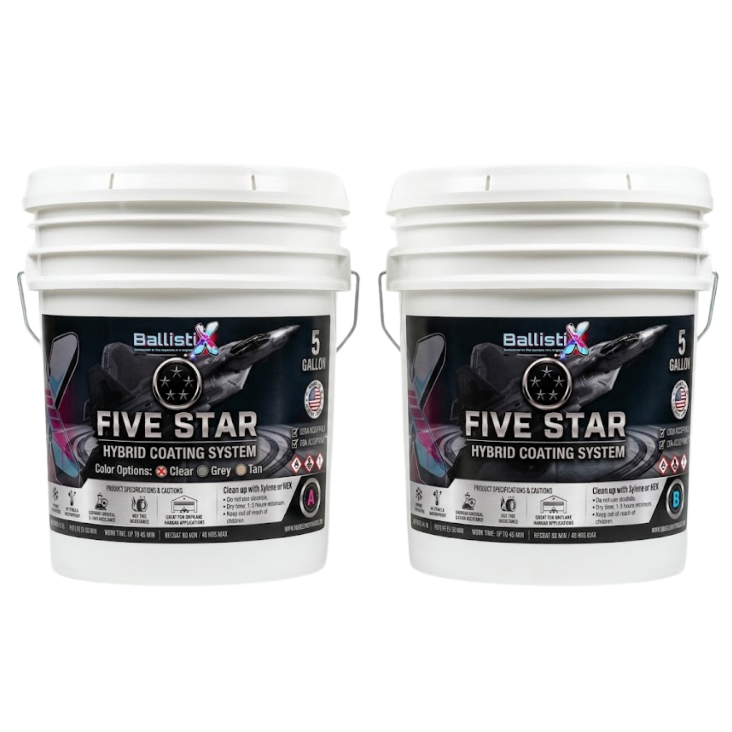 BallistiX Five Star 85% Solids Hybrid Floor Coating Industrial 10 Gallon Kit