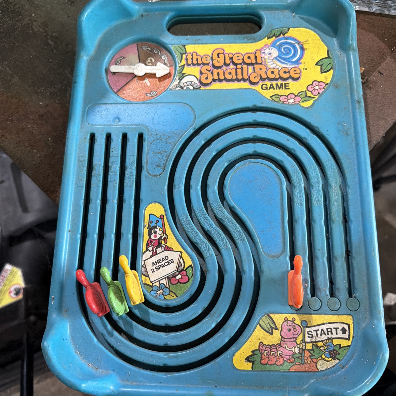 Vtg 1985 Mattel The Great Snail Race All Together Portable Counting Board Game Vtg 1985 Mattel The Great Snail Race All Together Portable Counting Board Game