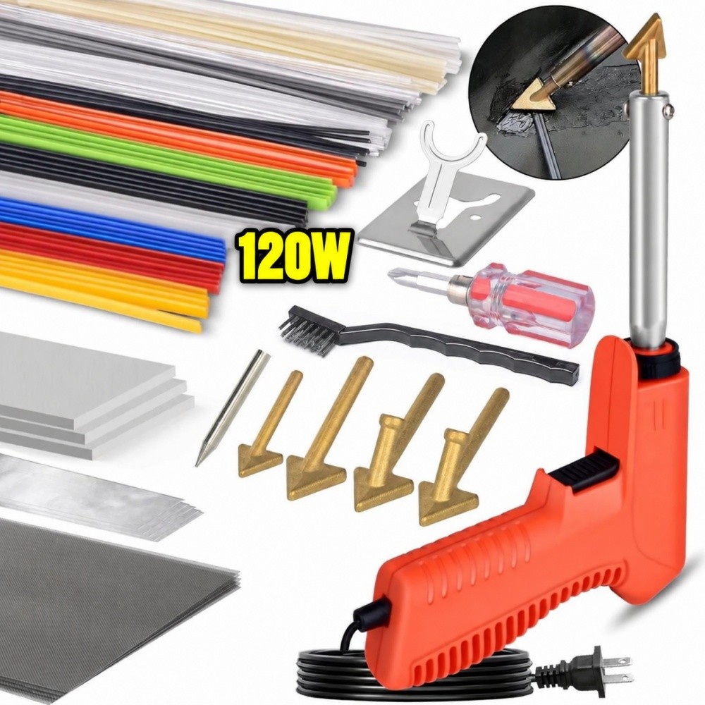 120W Plastic Welder, 5 Tips 3 in 1 Plastic Welding Kit Plastic Repair Kit 127pcs