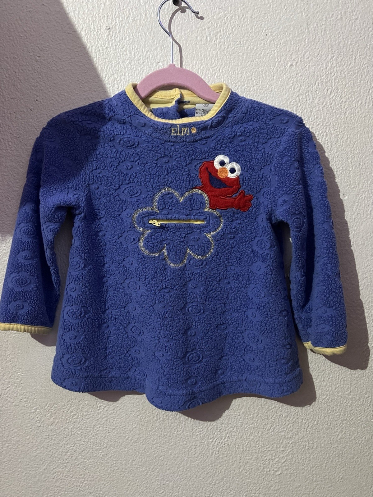 Vintage Sesame Street Elmo Blue/Yellow Fleece Full Zip Sweatshirt 2T Embroidered Vintage Sesame Street Elmo Blue/Yellow Fleece Full Zip Sweatshirt 2T Embroidered