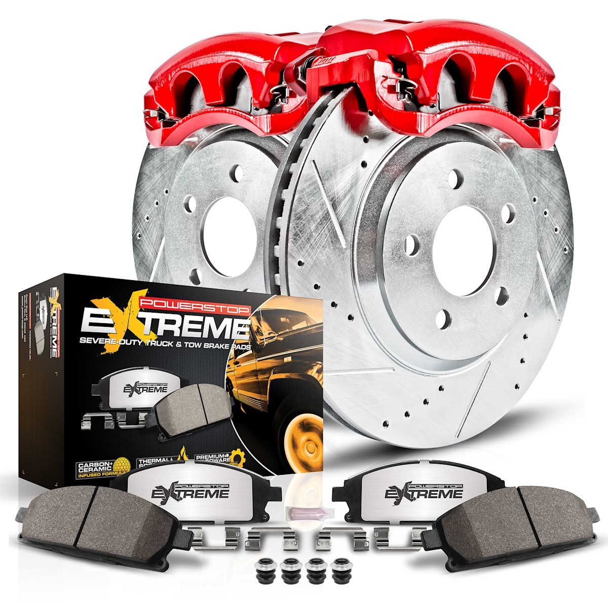 KC1935-36 Powerstop Brake Kit With Calipers 2-Wheel Set Rear for Ford Expedition