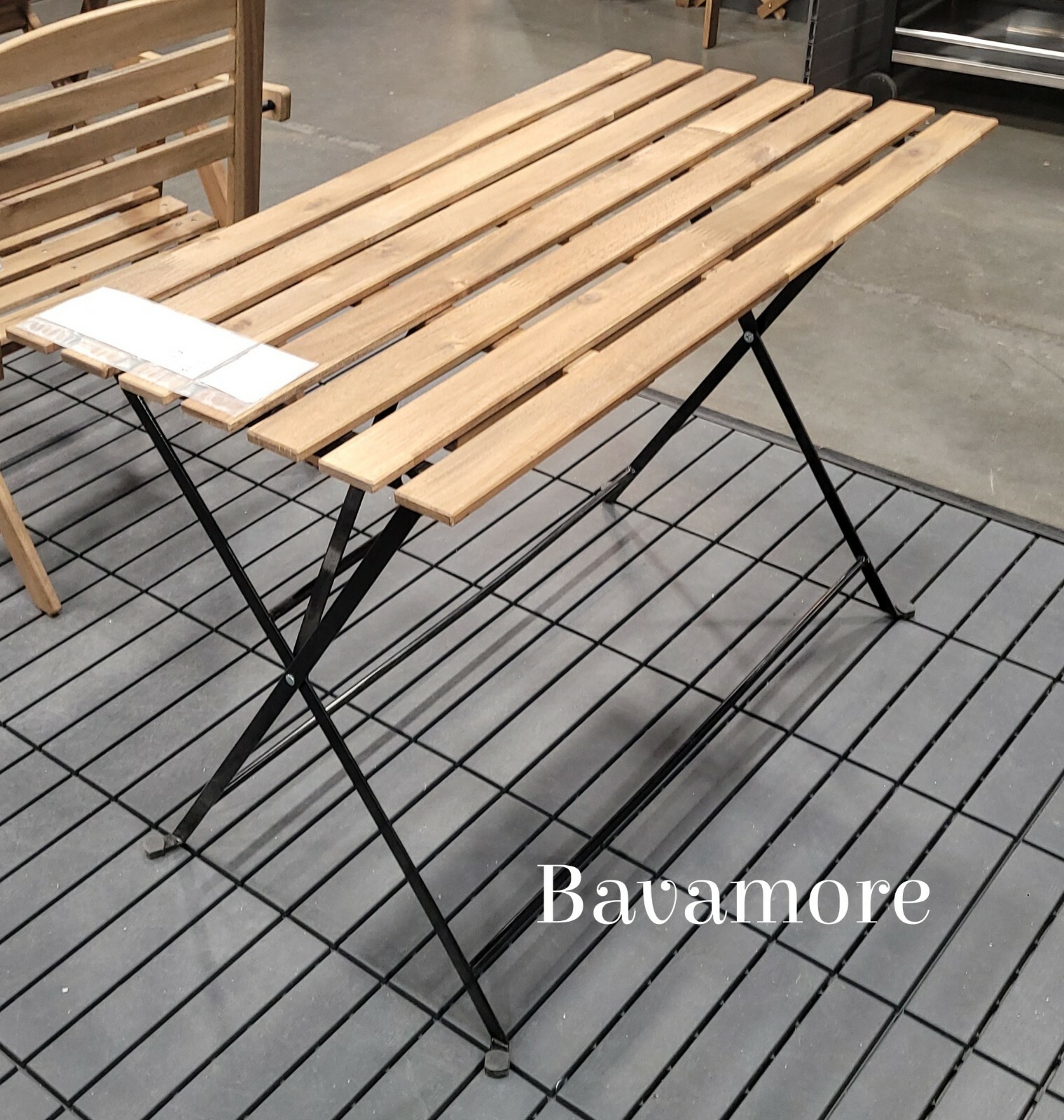 IKEA TÄRNÖ Table, outdoor, black/light brown stained Foldable 39⅜\