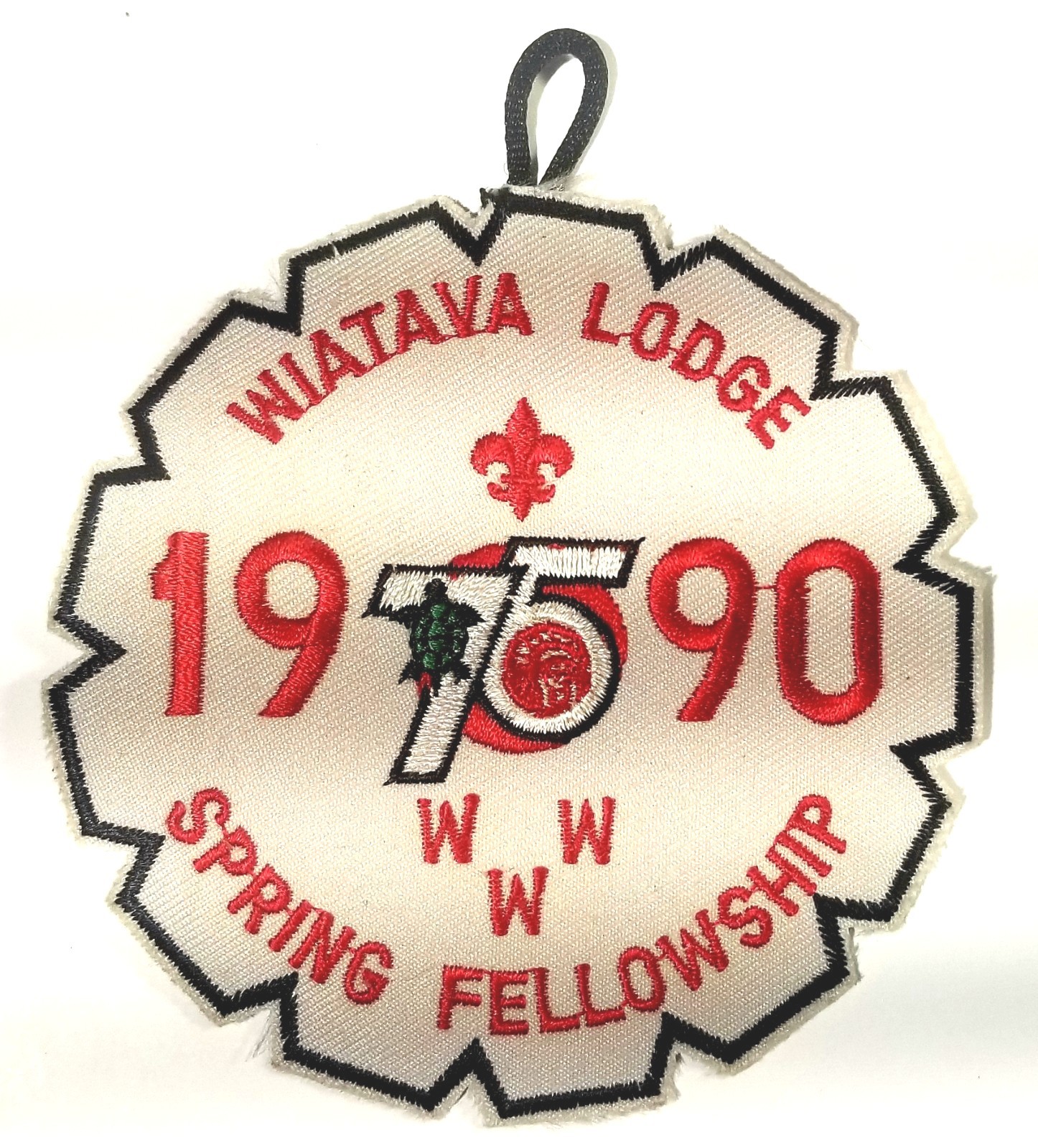 Vintage- OA WIATAVA LODGE 13 Spring Fellowship(BLK BORDR) 75TH Anv. Patch-Mint Vintage- OA WIATAVA LODGE 13 Spring Fellowship(BLK BORDR) 75TH Anv. Patch-Mint