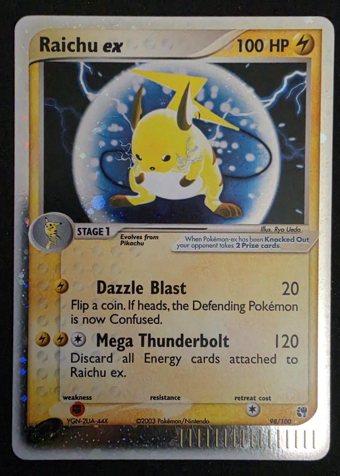 The Pokémon Company Raichu ex EX Sandstorm 2003 98/100 Holo Ultra Rare EN 100HP The Pokémon Company Raichu ex EX Sandstorm 2003 98/100 Holo Ultra Rare EN 100HP