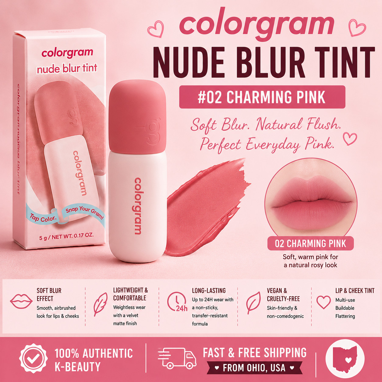 Colorgram Nude Blur Tint Bulk Wholesale Lot 20pc or 100pc - BNIB New Exp 2028