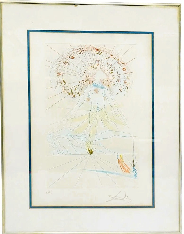 Salvador Dali (Spanish,1904-1989)Artist Proff Engraving Hand Colored Hand Signed
