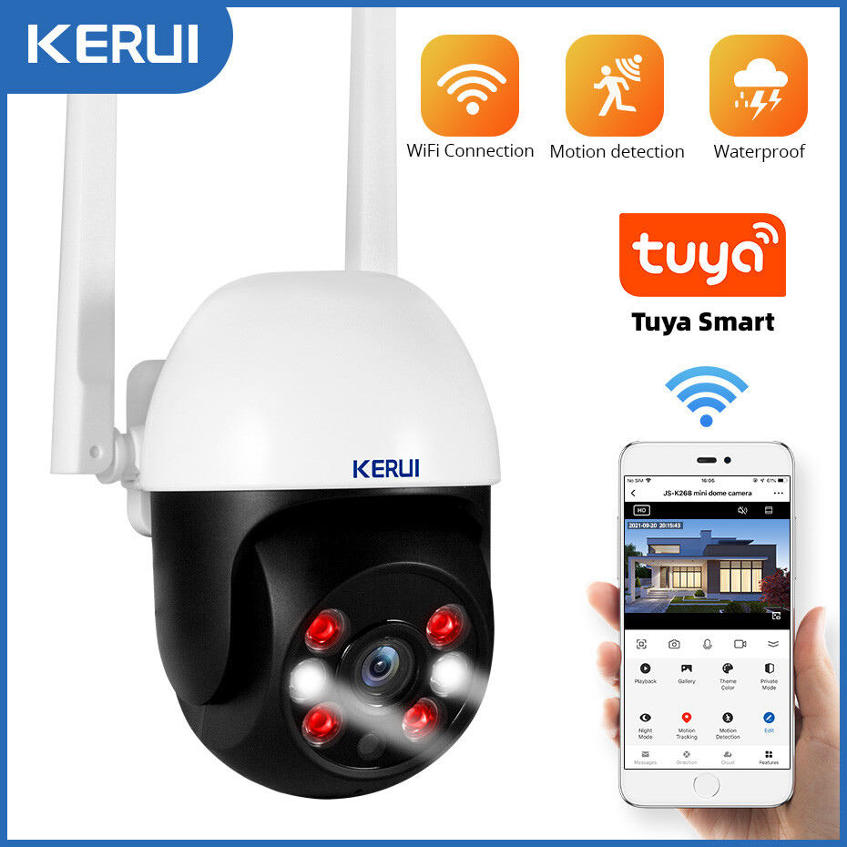 KERUI WiFi 5MP Wireless IP Camera Tuya Smart Home Security Auto Tracking Outdoor