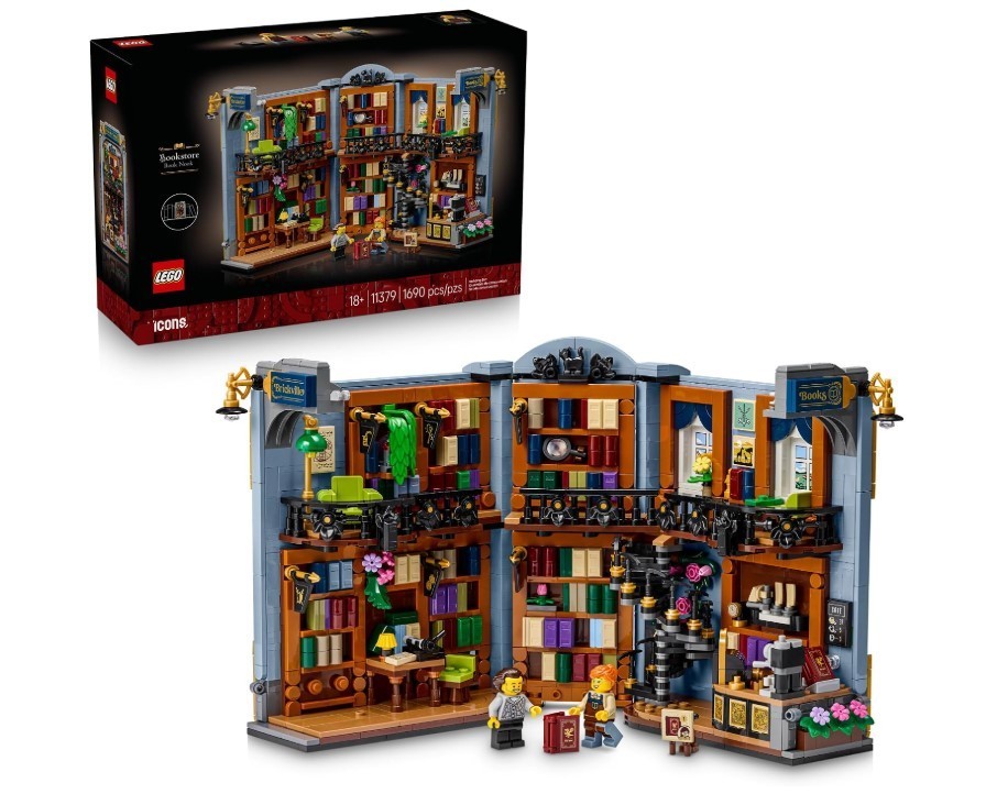 Bookshop Building Blocks Set Open Library Model Toy with Minifigures