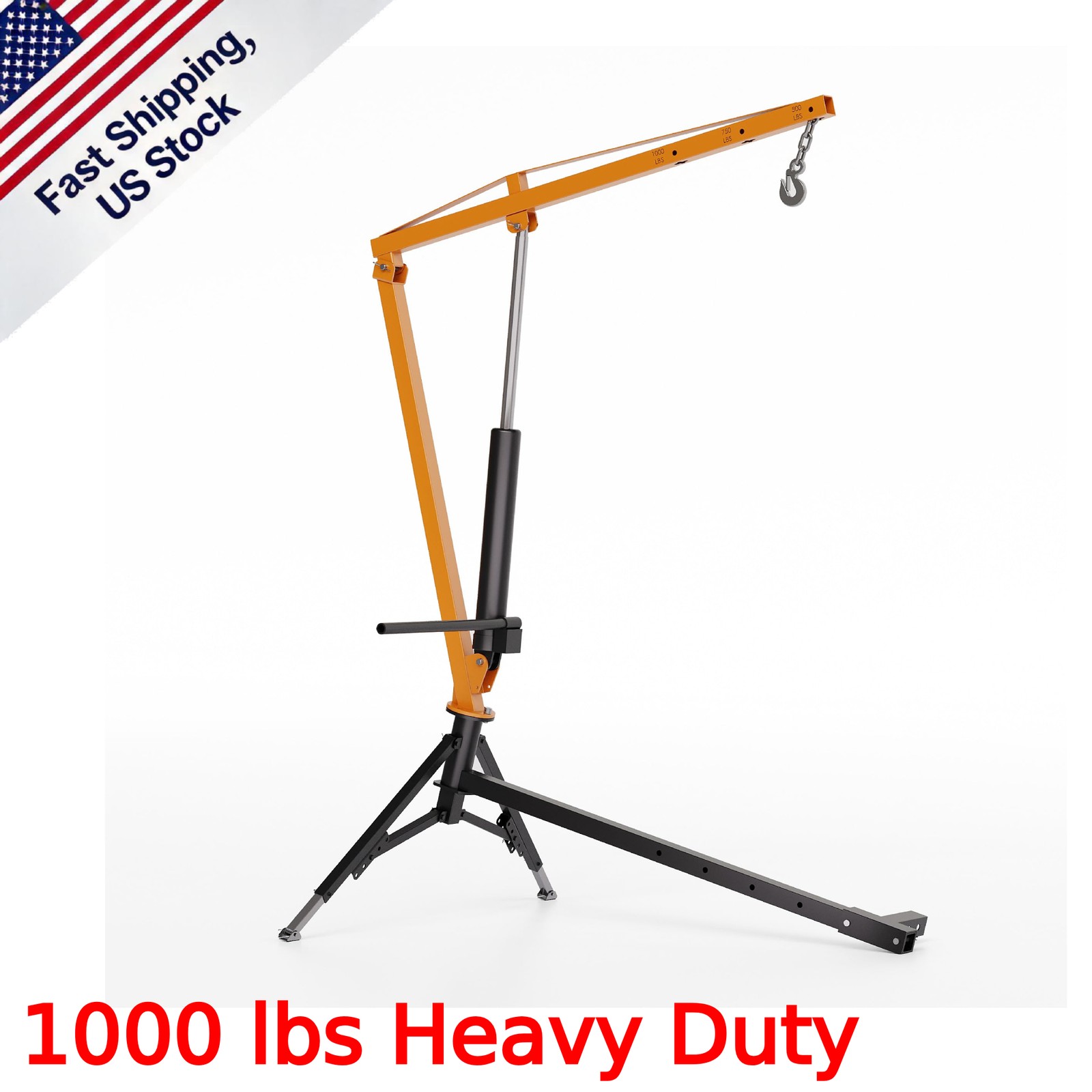 1000 lbs Heavy Duty For Trucks 360 Swivel Hitch Mounted Hydraulic Truck Crane