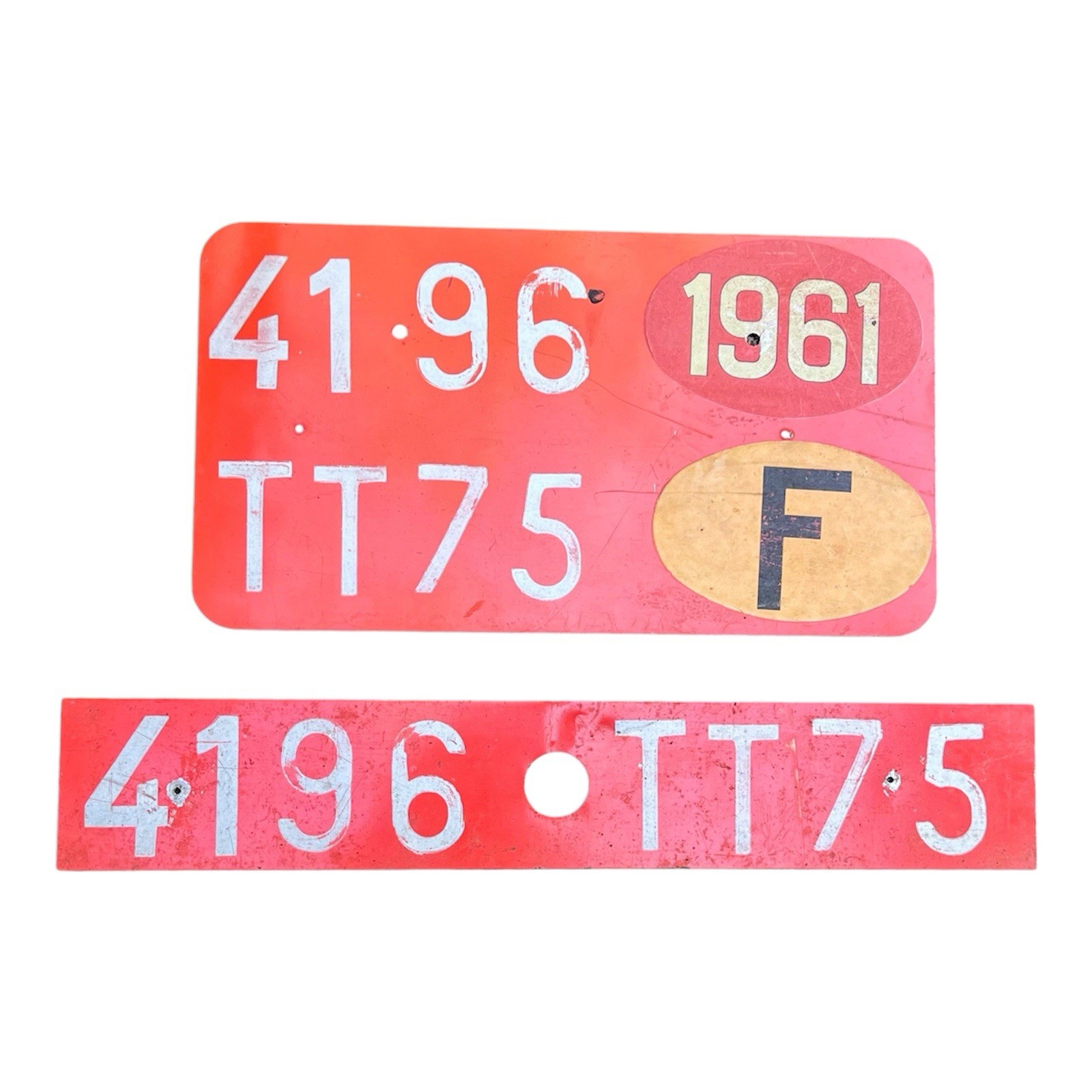 Vintage 1961 France Temporary Tourist Paris License Plate Tag SET Vintage 1961 France Temporary Tourist Paris License Plate Tag SET