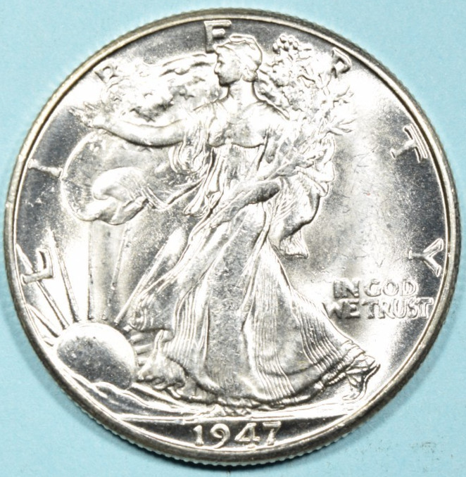 1947 D Walking Liberty Half Dollar ~ BU GEM UNC UNCIRCULATED ~ 90% Silver 50c