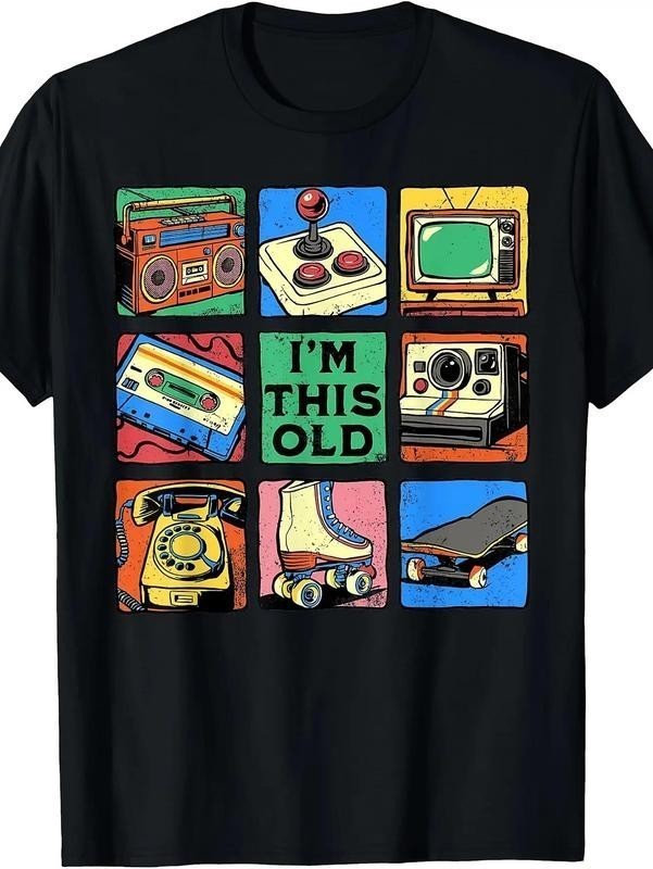Retro 80s 90s I\'m This Old Vintage Nostalgia Graphic T‑Shirt Retro 80s 90s I\'m This Old Vintage Nostalgia Graphic T‑Shirt