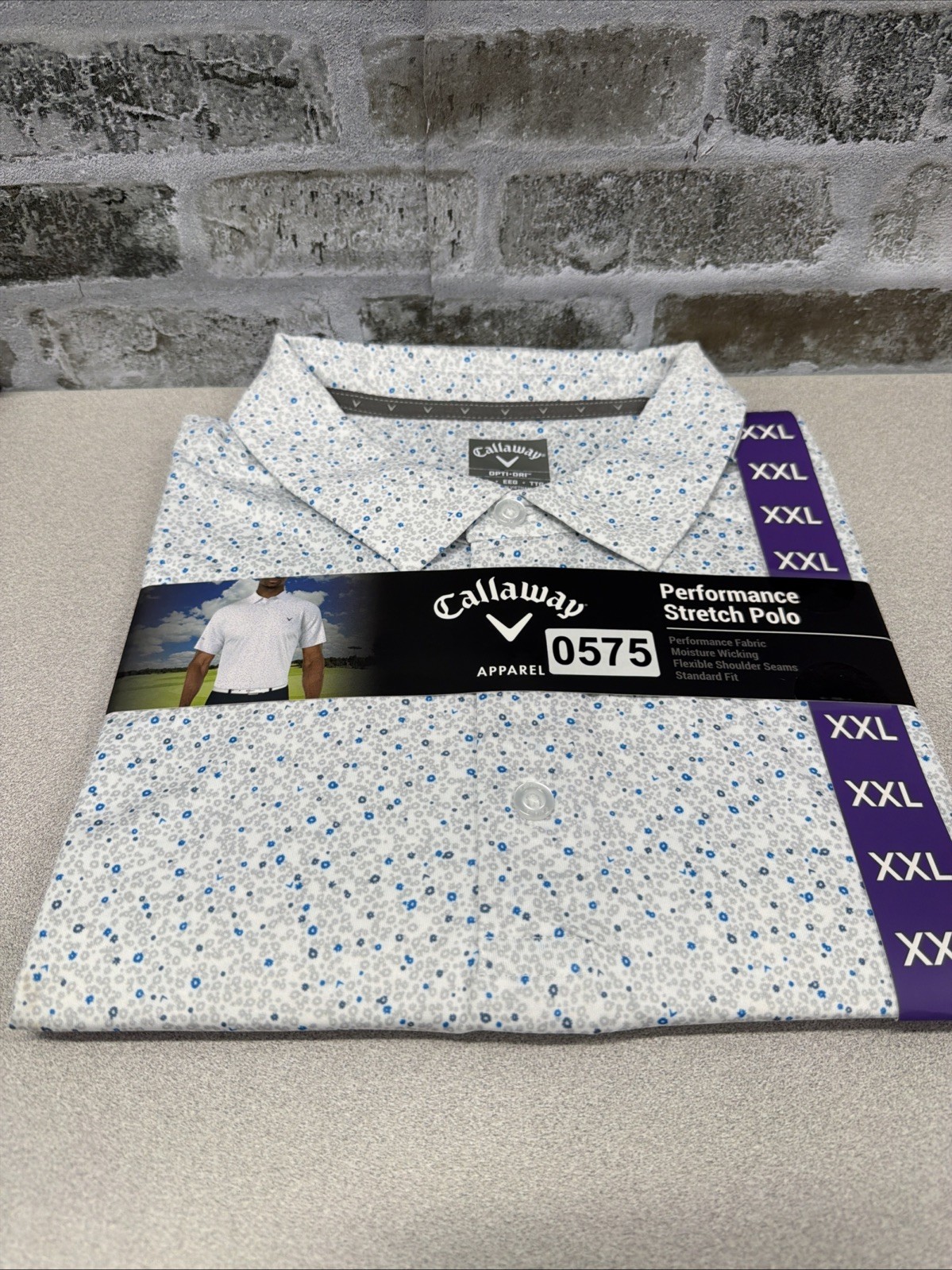 NWT Callaway Polo Shirt OPTI-Dri Golf Mens XXL Performance Bright White NWT Callaway Polo Shirt OPTI-Dri Golf Mens XXL Performance Bright White