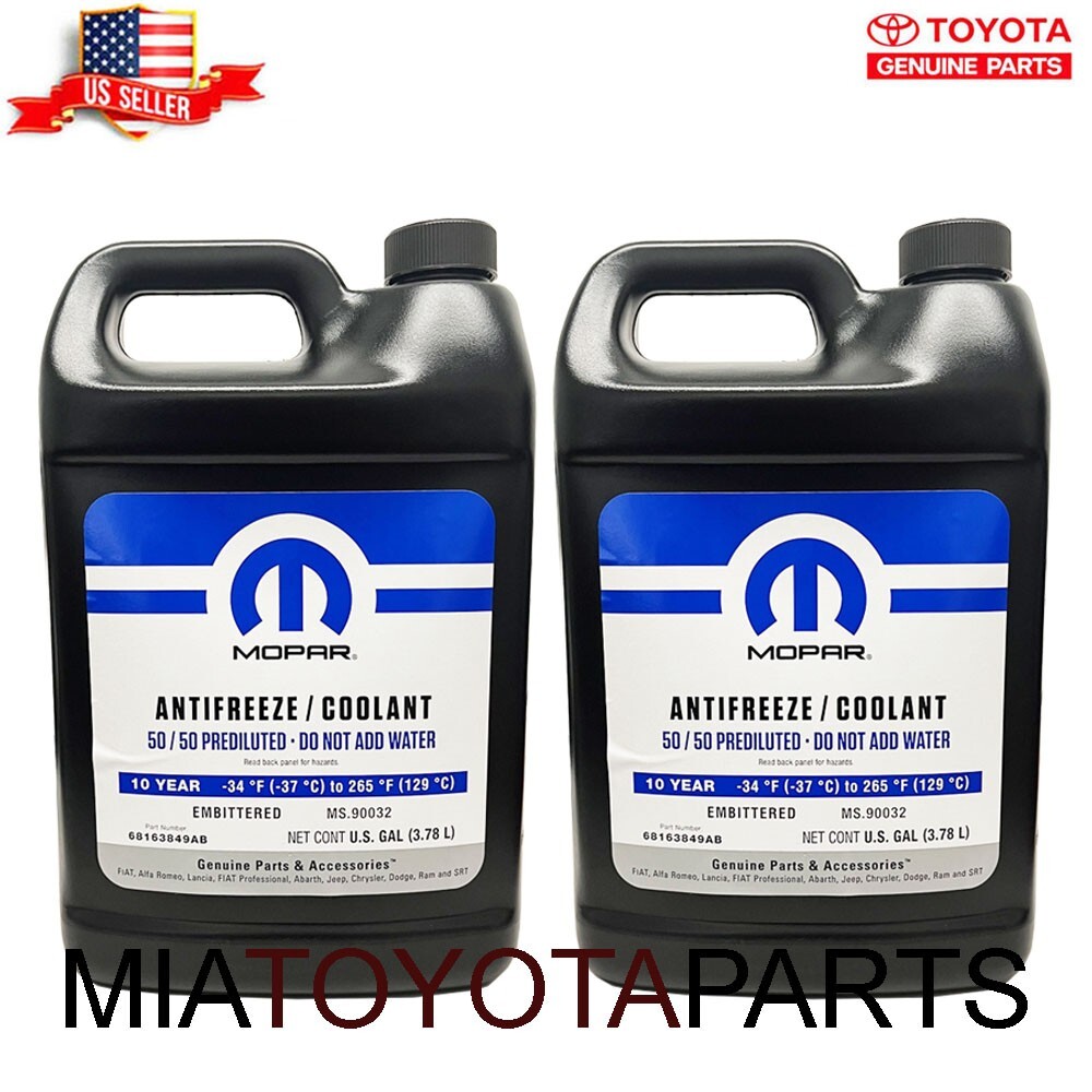 2 Gal Genuine Mopar Coolant Antifreeze 50/50 Prediluted 10 Year 68163849AB/AC