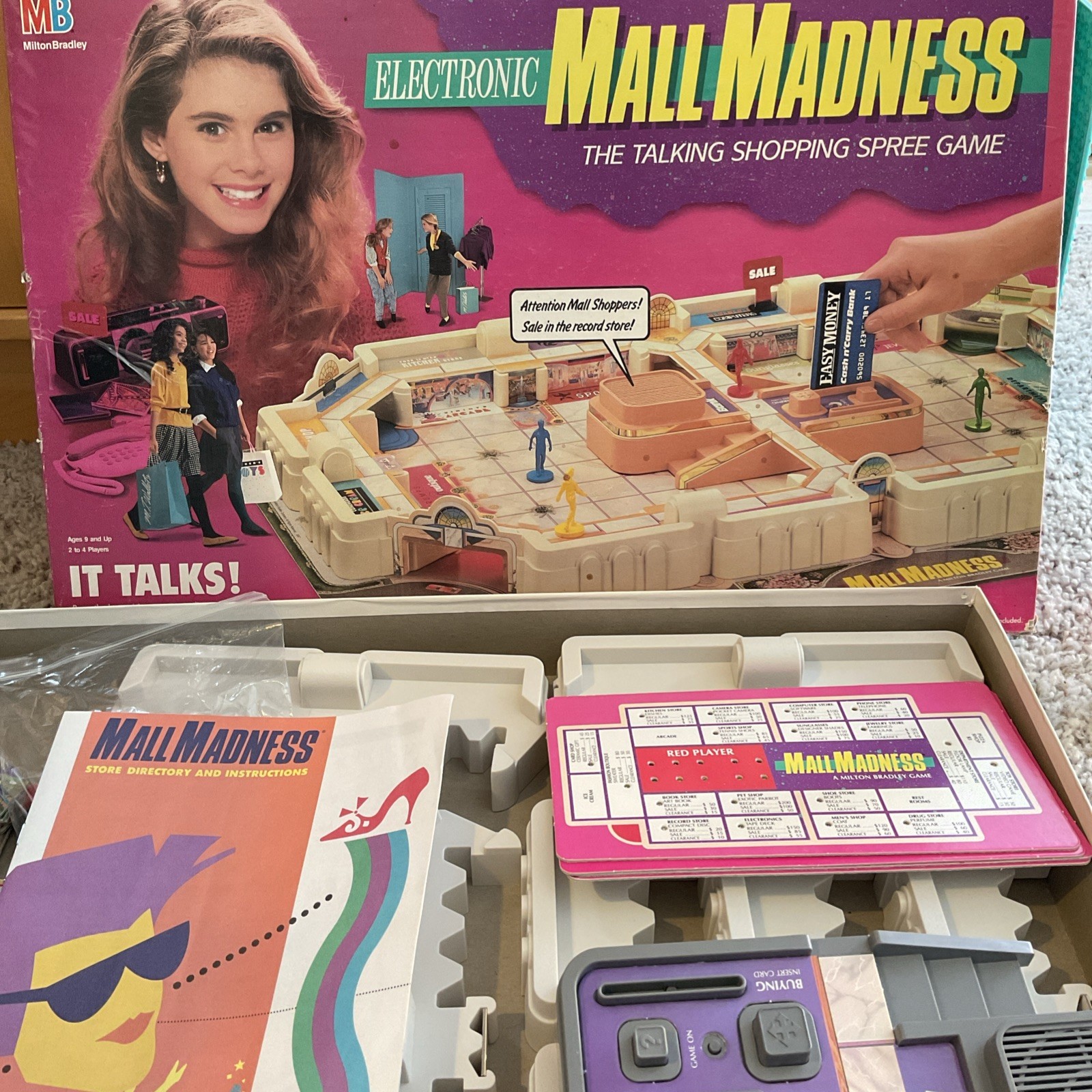 Vintage 1989 Mall Madness Electronic Board Game Milton Bradley Complete Vintage 1989 Mall Madness Electronic Board Game Milton Bradley Complete