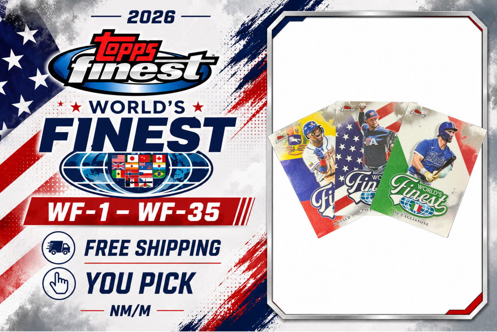2026 Topps Finest Baseball • World's Finest WF-1–WF-35 Insert • YOU PICK • NM/M