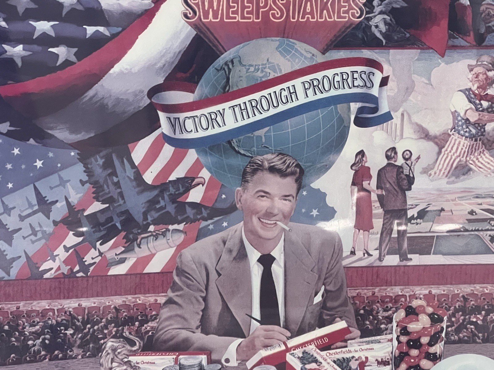 Vintage Original 1980s Ronald Reagan Master Of Ceremonies Poster Political 1984