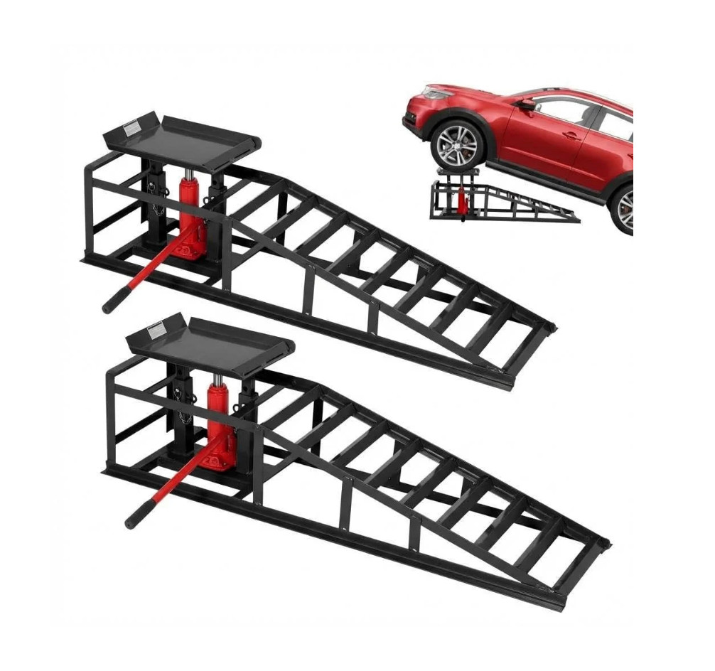 Ga.rvee 2-Pack 11000LB Hydraulic Car Ramps, Low Profile Lift, Adjustable Height