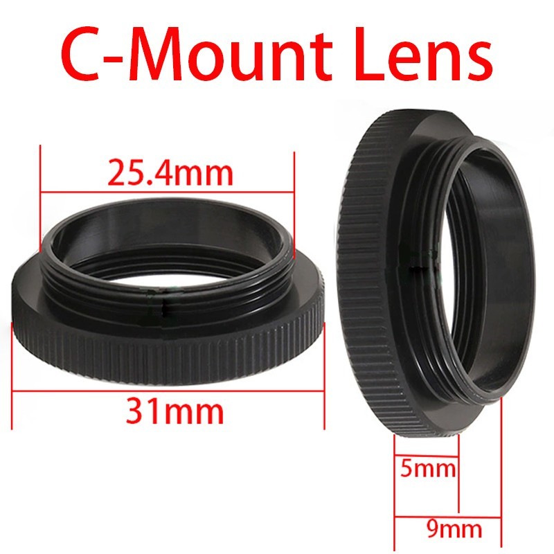 C-MOUNT 5mm Extension Tube Adapter CS to C Metal C-CS Mount Adaptor Spacer Ring