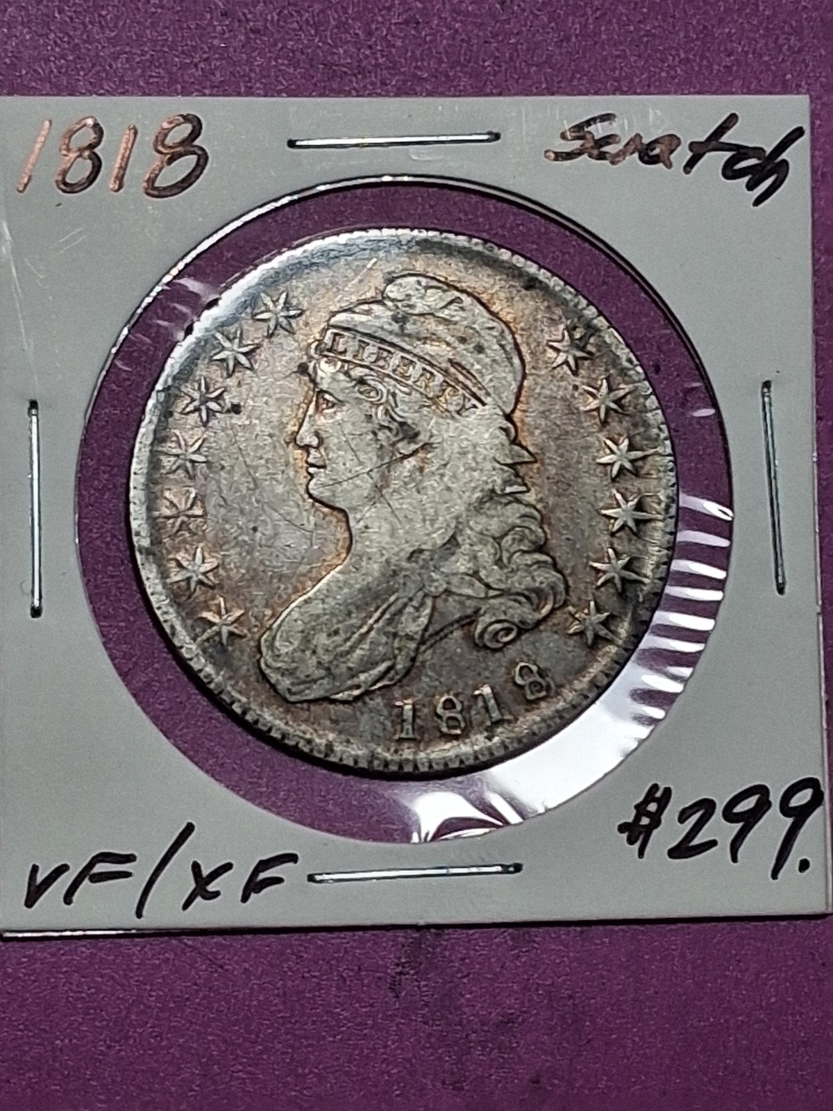 1818 CAPPED BUST HALF DOLLAR. XF CONDITION 1818 CAPPED BUST HALF DOLLAR. XF CONDITION