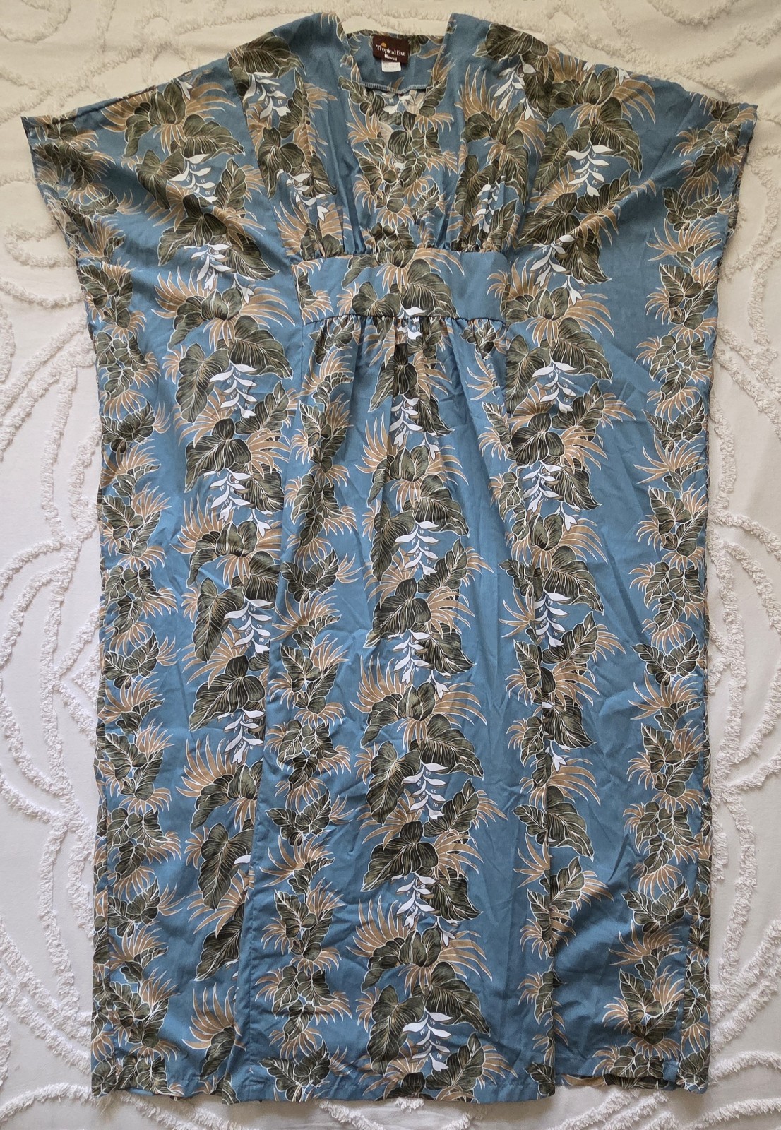 Vintage Hawaiian, Caftan Dress, Kimono, Boho Resort Wear, Tiki Luau Dress OS Vintage Hawaiian, Caftan Dress, Kimono, Boho Resort Wear, Tiki Luau Dress OS