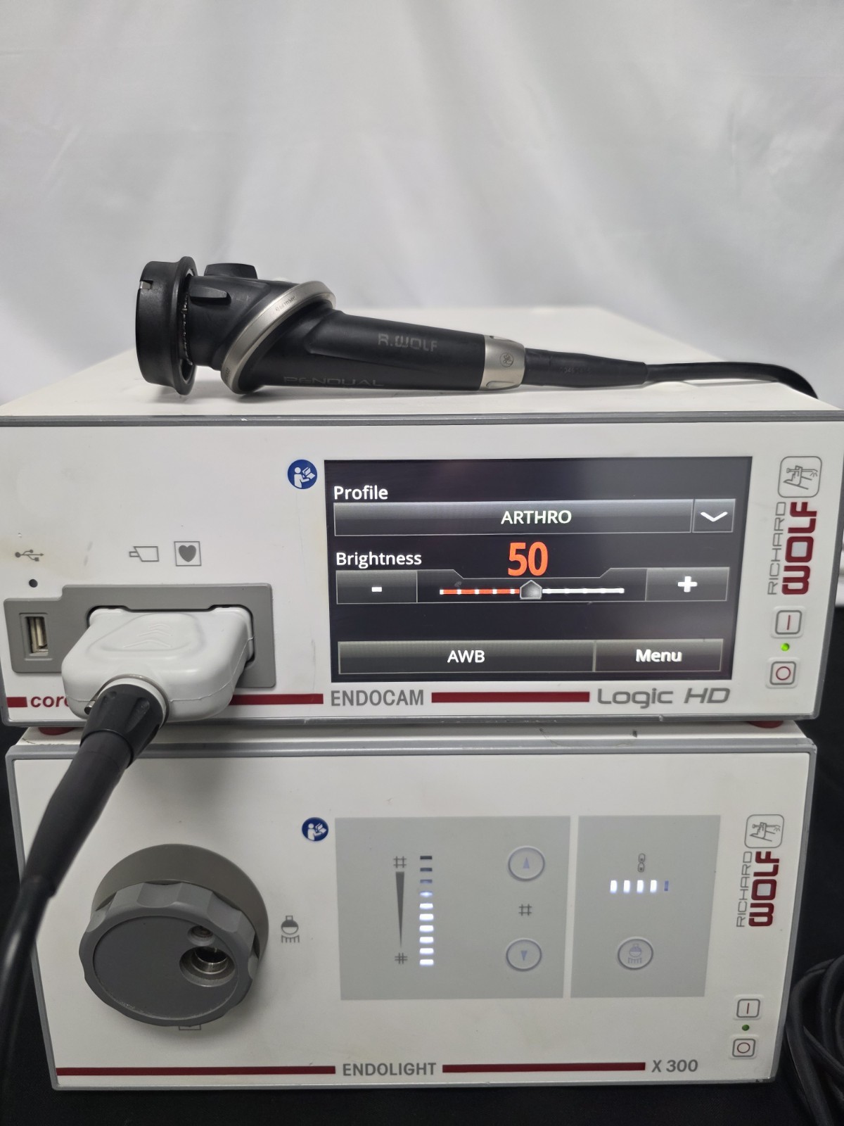 Richard Wolf Endocam Logic HD CCU w/ IPx7 Camera Head & Endolight X300 (warrnty)