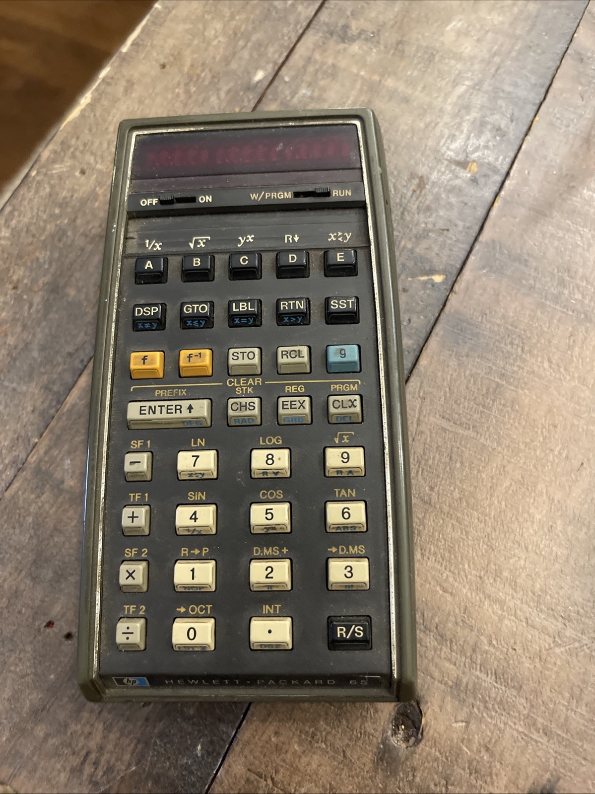 Hewlett Packard HP 65 Portable Calculator, Black, Untested, For Parts