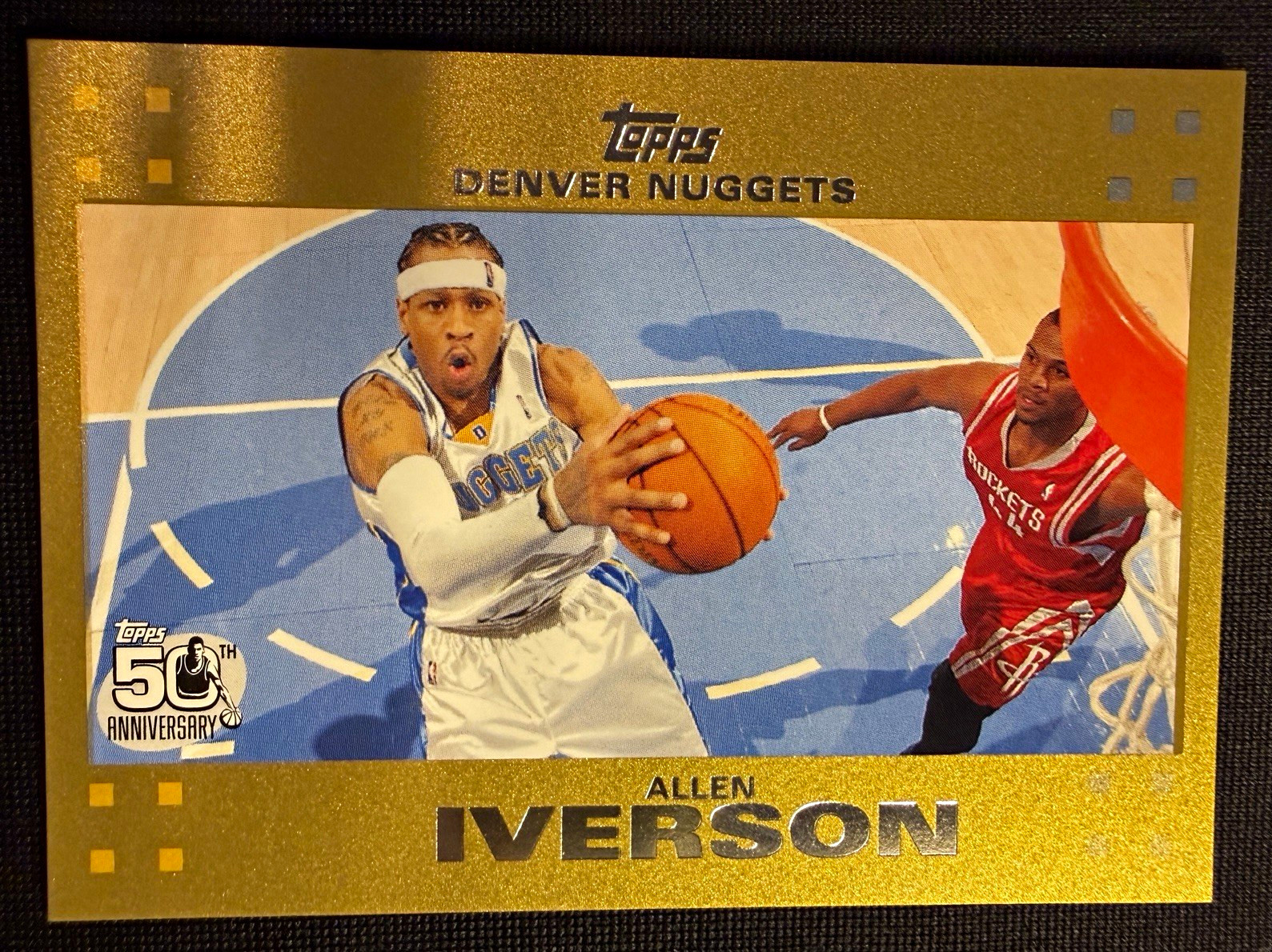2007-08 Topps #33 Allen Iverson - HOF - Gold Parallel-289/2007 - Denver Nuggets 2007-08 Topps #33 Allen Iverson - HOF - Gold Parallel-289/2007 - Denver Nuggets