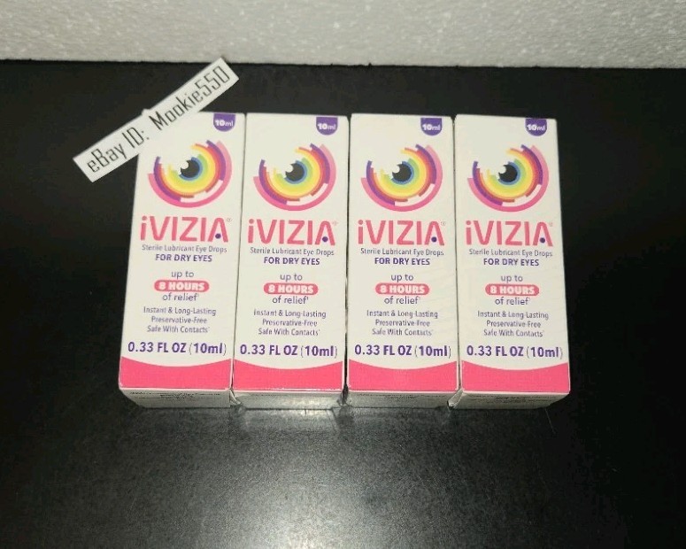 EXP 12/2028 4 Box Lot Large 0.33oz (10mL) iVIZIA Lubricant Eye Drops