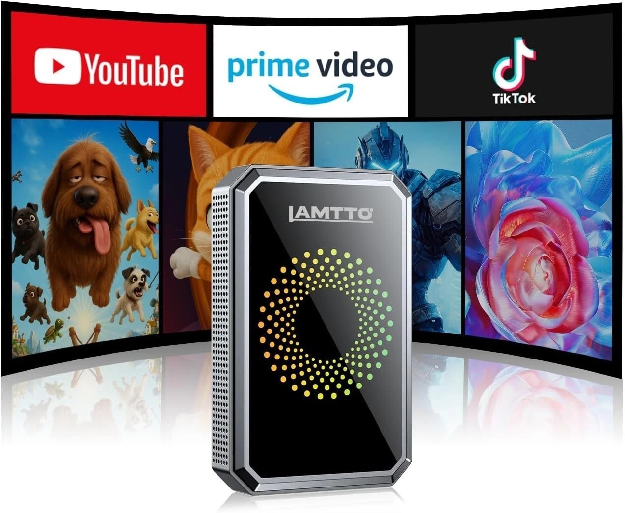 LAMTTO Wireless CarPlay AI box Android Auto Adapter Converter w/Netflix YouTube