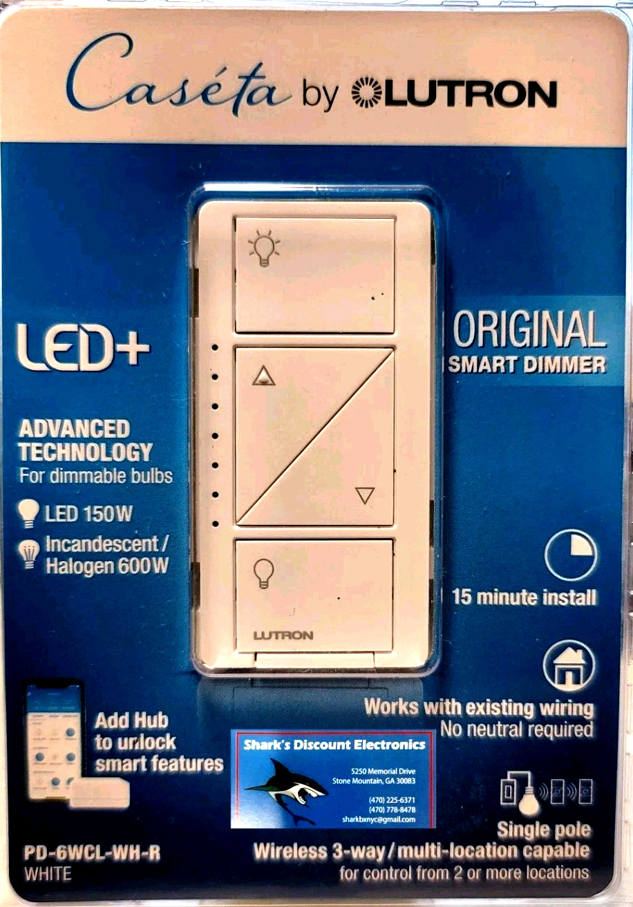 Lutron Caseta PD-6WCL-WH-R Lighting Dimmer Switch NEW FREE FAST SHIP Lutron Caseta PD-6WCL-WH-R Lighting Dimmer Switch NEW FREE FAST SHIP