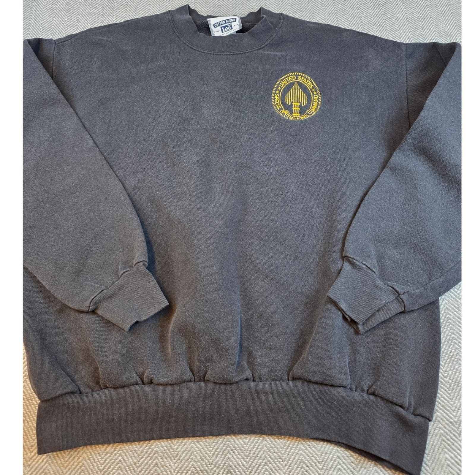 Lee US Special Operations Command Sweatshirt Faded Black Crewneck USSOCOM Medium